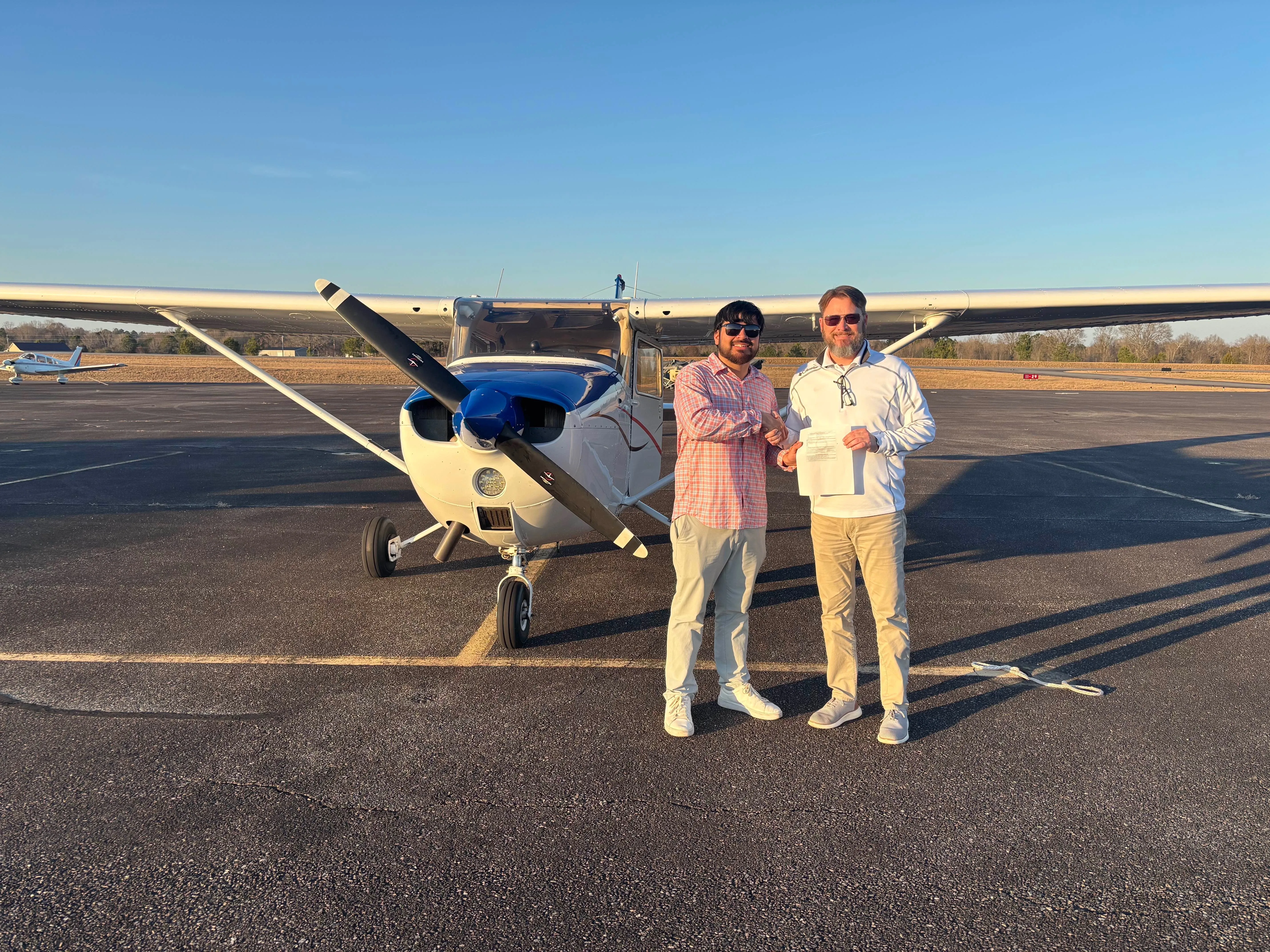 Speedway Flight Training student preparing for a commercial flight